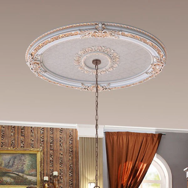French Oval Ceiling Medallion 43 Inch - Image 2