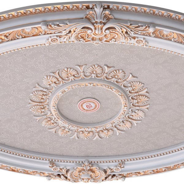 French Oval Ceiling Medallion 43 Inch - Image 3