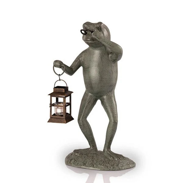 Frog Professor Lantern Candle Holder Statue - Image 3
