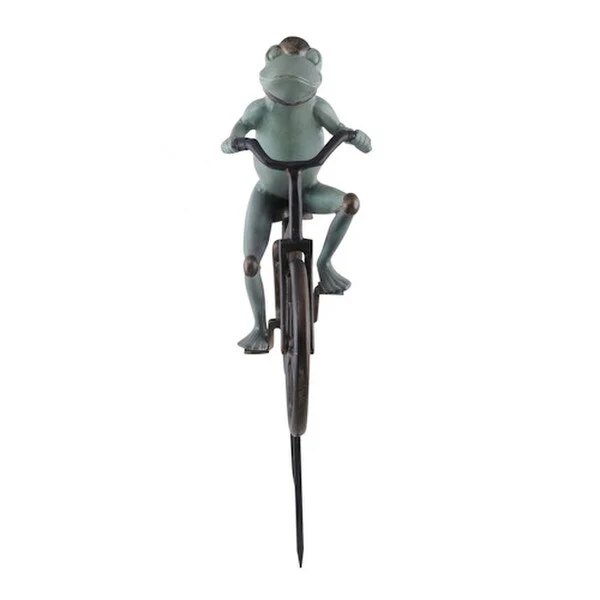 Frog Riding Bicycle Garden Statue - Image 5