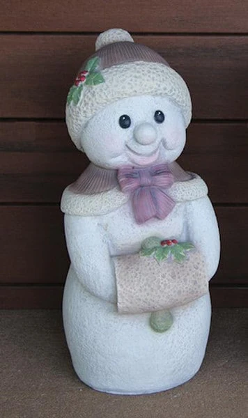 Frosty Snow Girl Cement Statue - Image 2