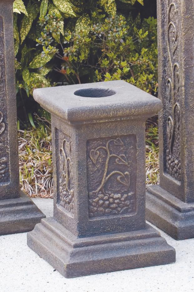 Fruit Topiary Finial on Garden Pedestal Sculpture 39" H - Image 3