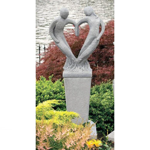 Garden Love Statue on Pedestal Garden Statuary - Image 2