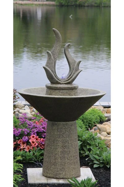 Garden Petal Point Cement Fountain