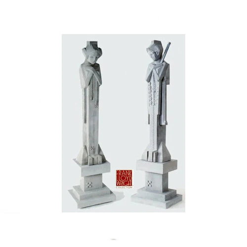 Frank Lloyd Wright Garden Sprite Pair with Pedestals Statues