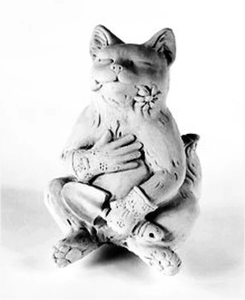 Gardening Cat 11" High Sculpture