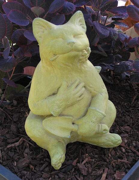 Gardening Cat 11" High Sculpture - Image 2