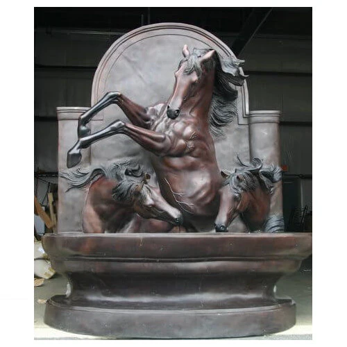 Three Horse Wall Fountain Medium Garden Sculpture - Image 2