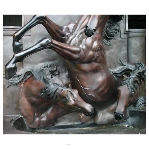 Three Horse Wall Fountain Medium Garden Sculpture - Image 7