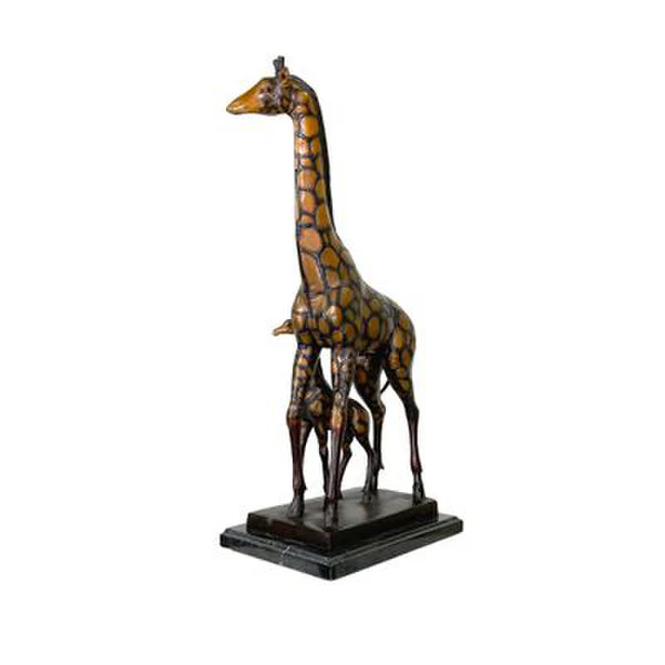 Giraffe & Baby  Bronze Statue on Marble Base - Image 2