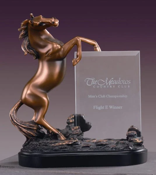 Glass Imprint Horse Frame Award Sculpture