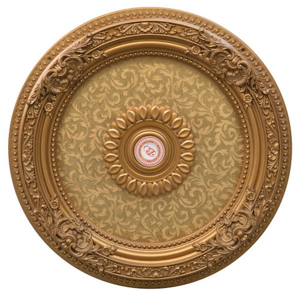 Golden Leaf Chandelier Ceiling Medallion 24"