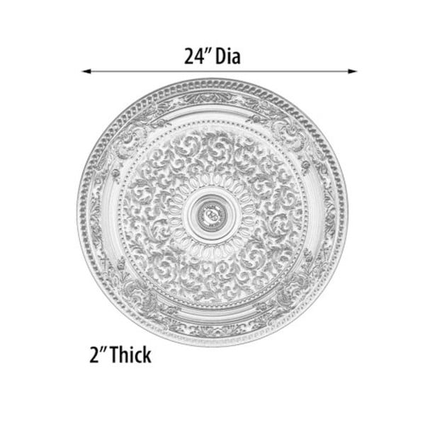 Golden Leaf Chandelier Ceiling Medallion 24" - Image 4