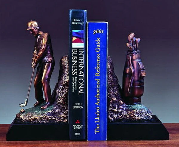 Golfer and Golf Clubs Bookends Sculptural - Image 2