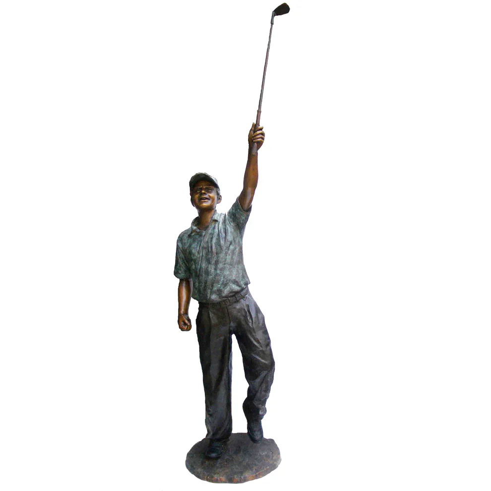 Golfer Hole in One Bronze Sculpture Life-Size