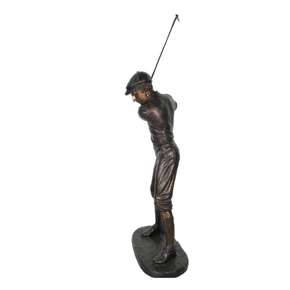 Golfer In Swing 85" High Bronze Life-Size Sculpture - Image 2