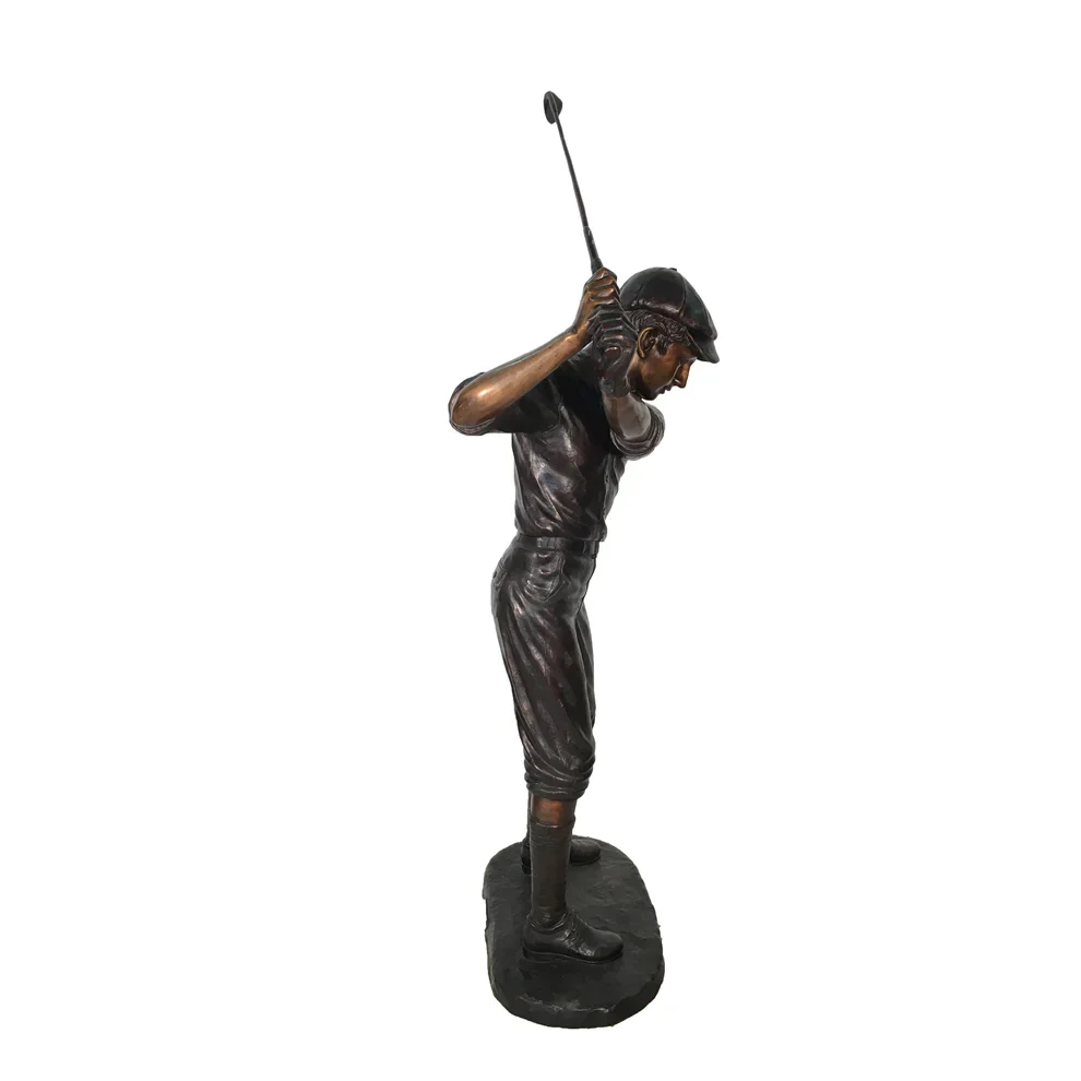 Golfer In Swing 85" High Bronze Life-Size Sculpture - Image 3