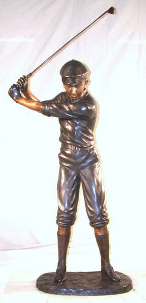 Golfer In Swing 85" High Bronze Life-Size Sculpture - Image 7