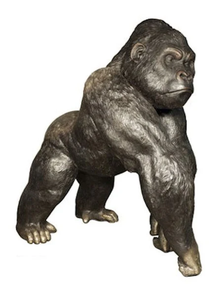 Gorilla Great Ape Bronze Garden Sculpture