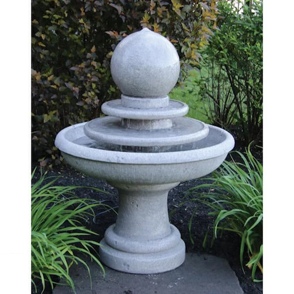 Gozo Sphere Two Tier Fountain on Pedestal 41.5" High