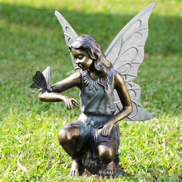 Grace Garden Sculpture Fairy and Butterfly 25" High