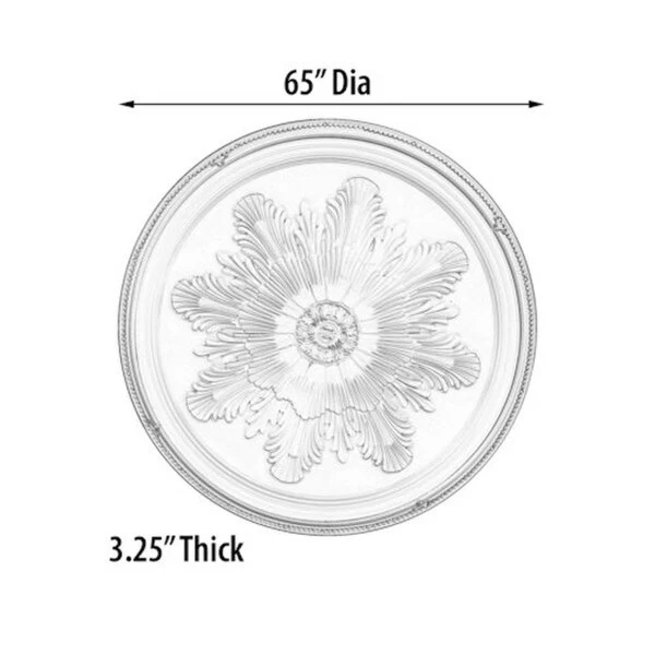 Grand Acanthus Round Ceiling Medallion 65 Inch - Image 3