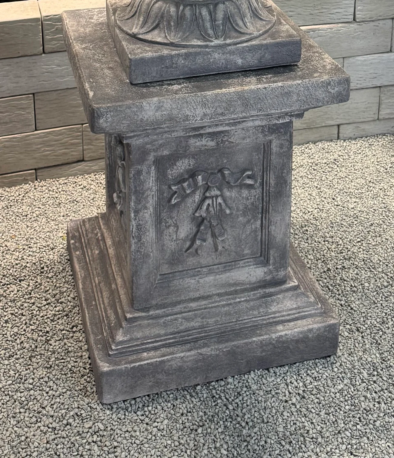 Grand Ram's Head Urn on Square Pedestal Set 69" Tall - Image 4