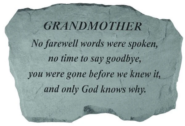 Grandmother - No Farewell Words....