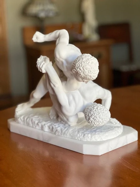 Greek Wrestlers Marble Statue Museum Replica - Image 12