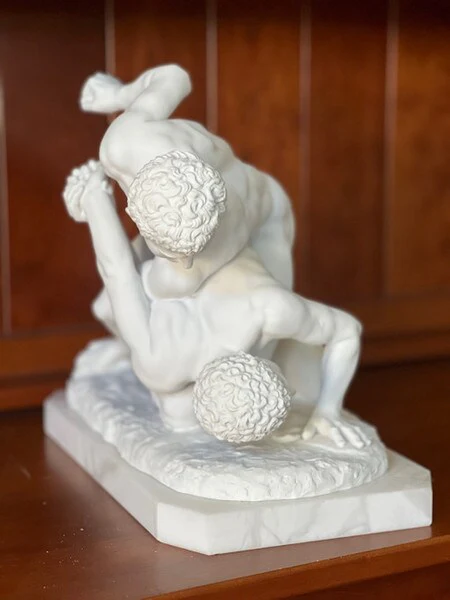 Greek Wrestlers Marble Statue Museum Replica - Image 6