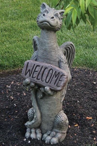 Grinsey Tall Welcome Dragon Sculpture 30.5" H - Image 2