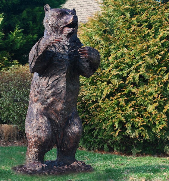 Grizzly Bear Sculpture Bronze 93" High