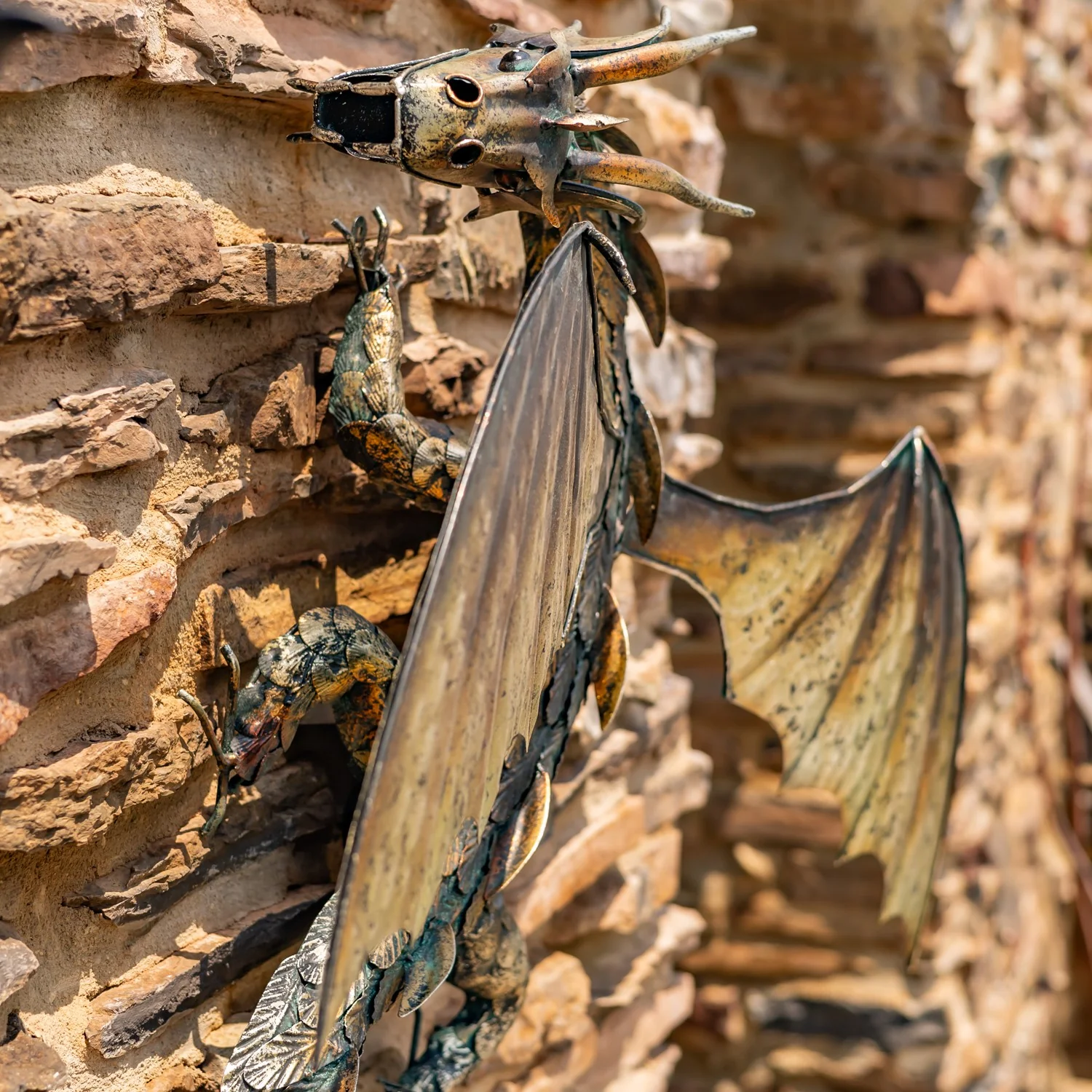 Guardian Serpent Wall Dragon Sculpture 33" - Image 5