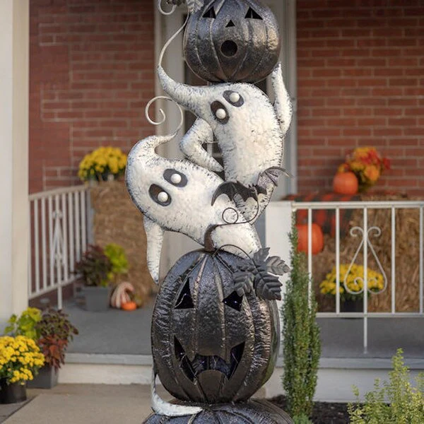 Halloween Cemetery Arch Lighted Pumpkins - Image 5