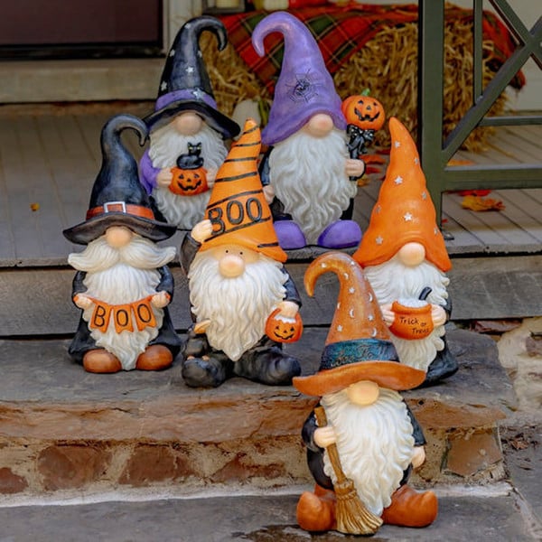 Halloween Garden Gnomes Set of Six Statues - Image 8