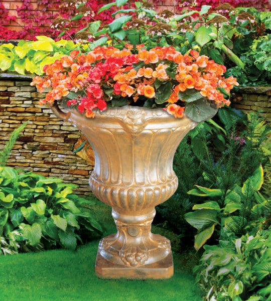 Handle Urn Large Cast Stone Planter 35"