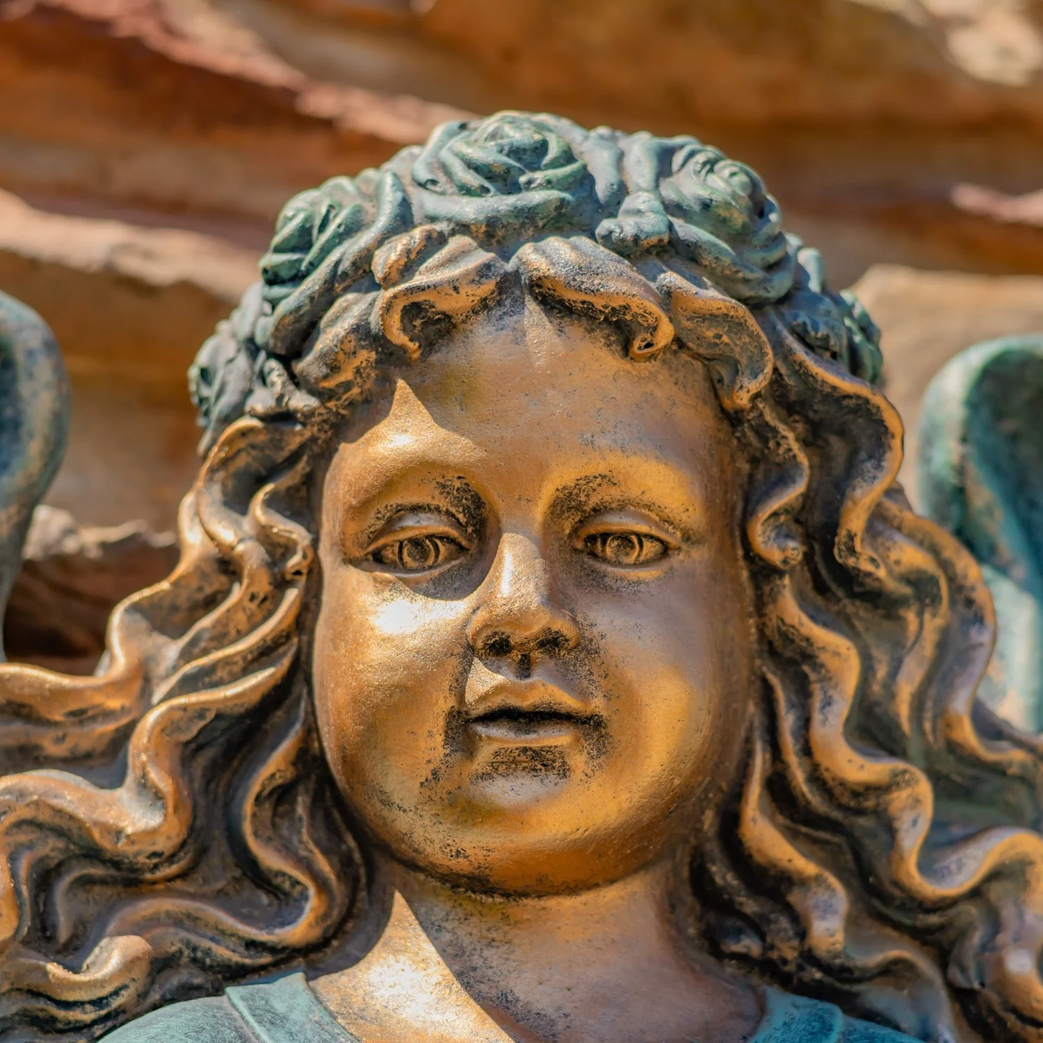 Heavenly Cherub Wall Planter Sculpture – Antique Bronze 30" Tall - Image 5