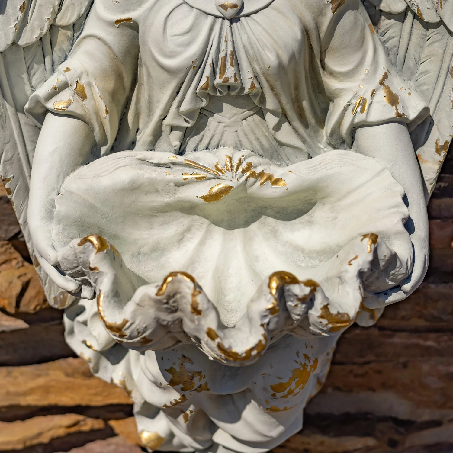 Heavenly Cherub Wall Planter Sculpture – Antique Grey 30" Tall - Image 5