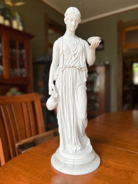 Hebe Goddess of Youth Marble Statue 26" H - Image 3
