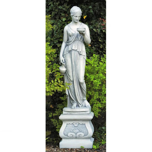 Hebe Life Size Statue With Fancy Square Pedestal 83" High - Image 2