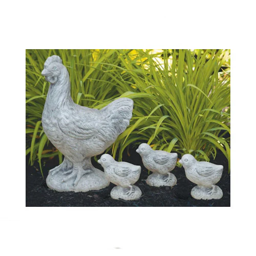 Mother Hen & Chicks Garden Statue—Cast Stone Family Set - Image 2