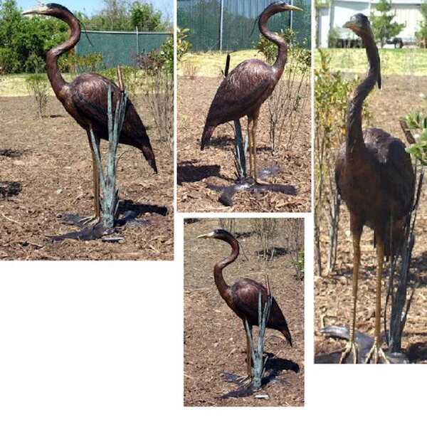 Heron Bronze Sculpture 38" High - Image 2