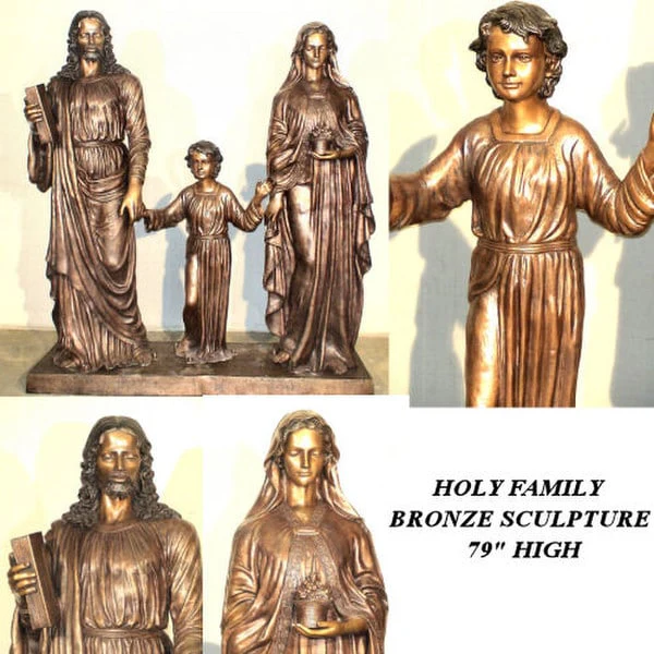 Holy Family Bronze Sculpture 79" High