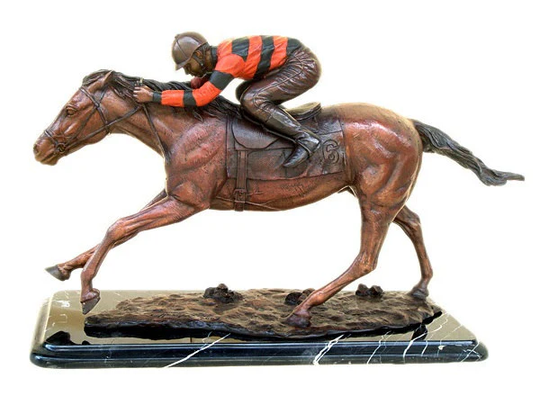 Horse and Jockey Bronze Gallery Sculpture - Image 4