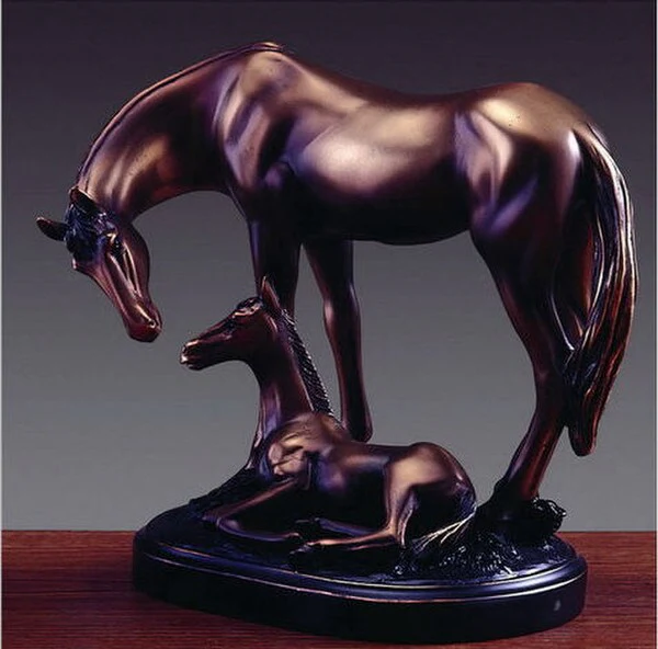 Horse With Baby Statue Sculpture