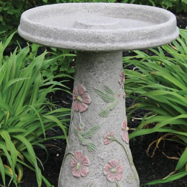 Hummingbird Bird Bath Cement - Image 2