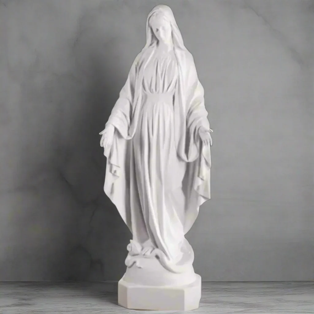 Life-Size Virgin Mary Statue Bonded Marble