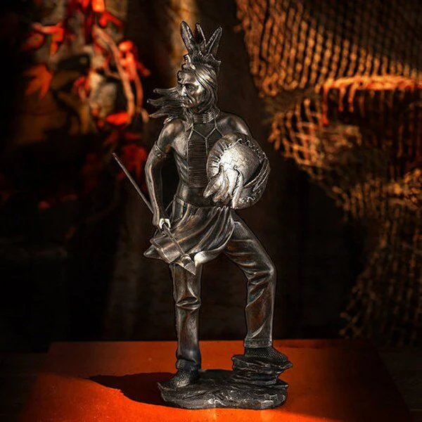 Indian Native American Warrior Statue - Image 6