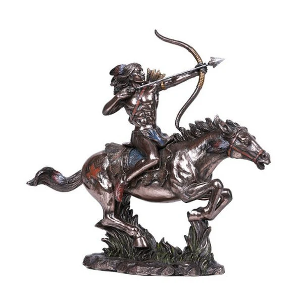Indian On Horse with Bow & Arrow Sculpture