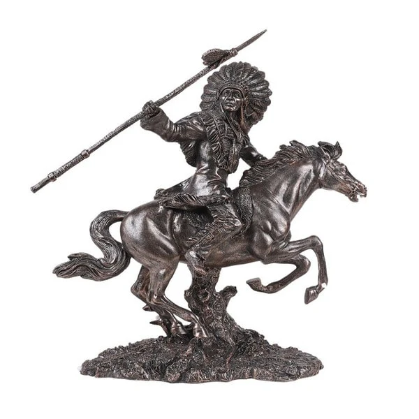 Indian Riding Horse and Spear Statue